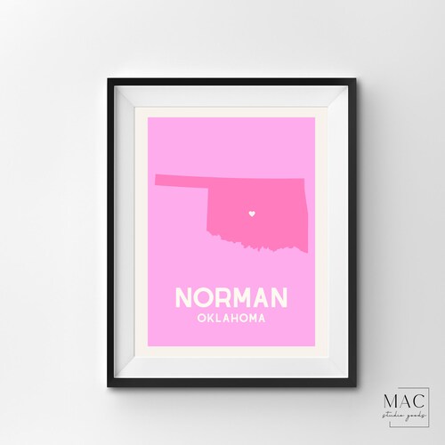 Norman Oklahoma Instant Download Print College Art Printable Etsy