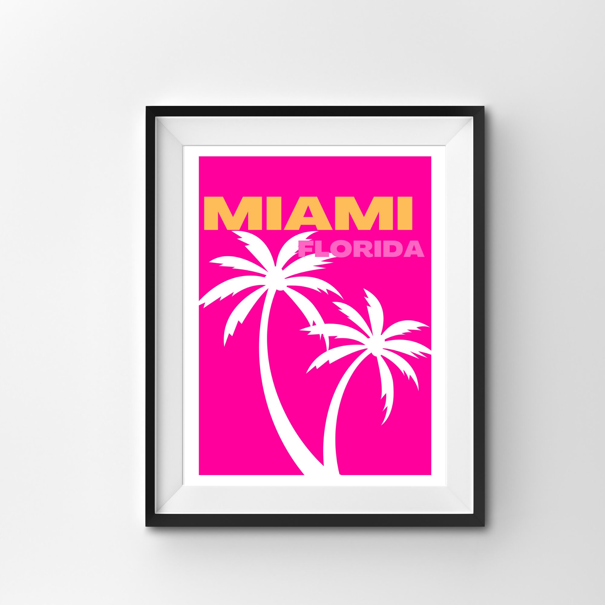 Miami Florida Preppy Poster Instant Download Print Art Etsy