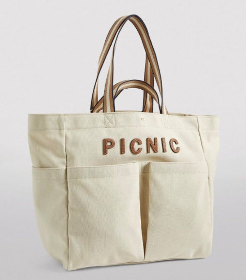 Preloved Anya Hindmarch Picnic Household Canvas Tote Shoulder Etsy UK