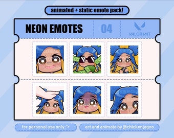 Neon Animated Emotes pack 04 | Emot Twitch