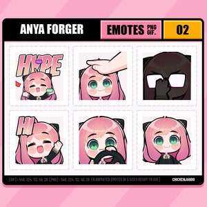 Pakiet Animowanych Emotów Anya 02 | Emot Twitch