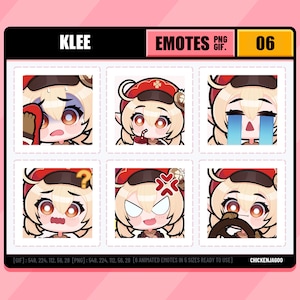 Genshin Klee Emote pack 06 | Twitch Emote | Discord Emote