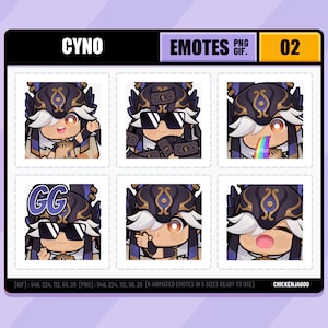 Genshin Cyno Emote pack 02 | Twitch Emote | Discord Emote