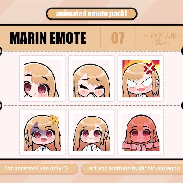 Marin Kitagawa Animated Emotes pack 07 | Emot Twitch