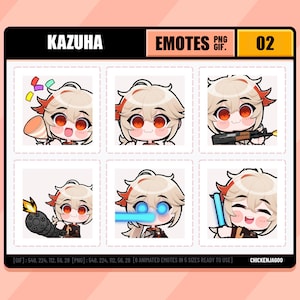 Genshin Kaedehara Kazuha Emote Pack 02 | Twitch Emote | Discord Emote