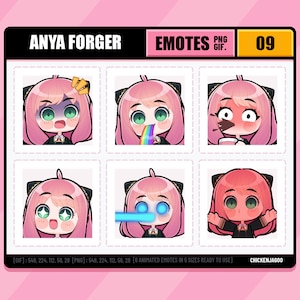Pakiet Animowanych Emotów Anya 09 | Emot Twitch