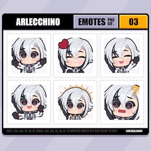 Genshin Arlecchino Emote pack 03 | Twitch Emote | Discord Emote