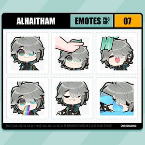 Genshin Alhaitham Emote pack 07 | Twitch Emote | Discord Emote