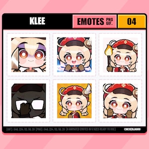 Genshin Klee Emote pack 04 | Twitch Emote | Discord Emote