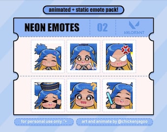 Neon Animated Emotes pack 02 | Emot Twitch