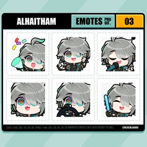 Genshin Alhaitham Emote pack 03 | Twitch Emote | Discord Emote