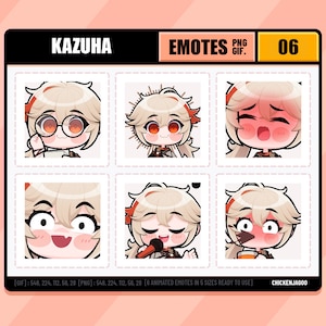 Genshin Kaedehara Kazuha Emote Pack 06 | Twitch Emote | Discord Emote