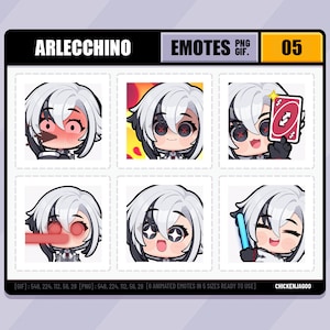 Genshin Arlecchino Emote pack 05 | Twitch Emote | Discord Emote