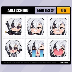 Genshin Arlecchino Emote pack 06 | Twitch Emote | Discord Emote