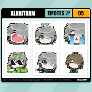 Genshin Alhaitham Emote pack 05 | Twitch Emote | Discord Emote