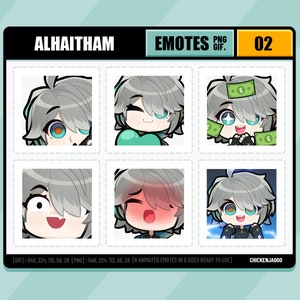 Genshin Alhaitham Emote pack 02 | Twitch Emote | Discord Emote