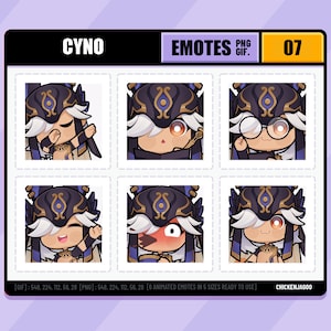 Genshin Cyno Emote pack 07 | Twitch Emote | Discord Emote