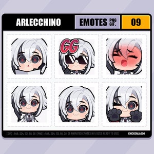 Genshin Arlecchino Emote pack 09 | Twitch Emote | Discord Emote