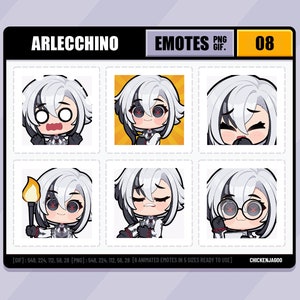 Genshin Arlecchino Emote pack 08 | Twitch Emote | Discord Emote