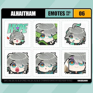 Genshin Alhaitham Emote-pakket 06 | Twitch-emote | Discord-emote