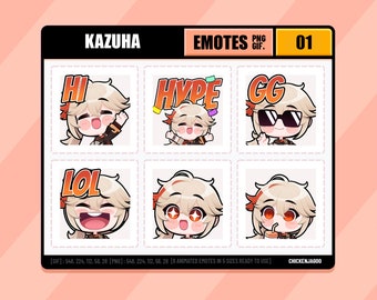 Genshin Kaedehara Kazuha Emote Pack 01 | Twitch Emote | Discord Emote