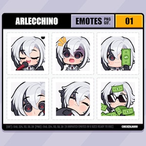 Genshin Arlecchino Emote pack 01 | Twitch Emote | Discord Emote