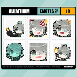 Genshin Alhaitham Emote pack 10 | Twitch Emote | Discord Emote