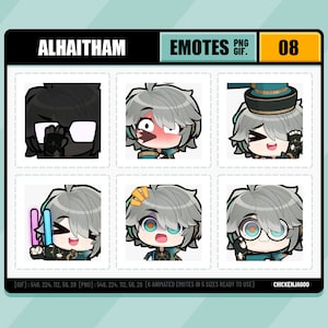 Genshin Alhaitham Emote pack 08 | Twitch Emote | Discord Emote