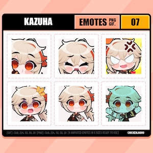 Genshin Kaedehara Kazuha Emote Pack 07 | Twitch Emote | Discord Emote