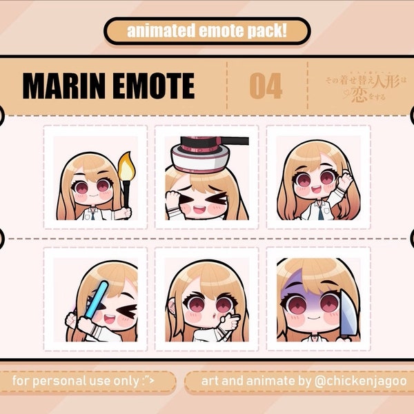 Marin Kitagawa Animated Emotes pack 04 | Emot Twitch