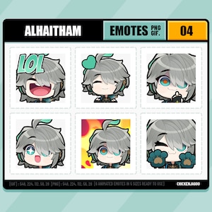 Genshin Alhaitham Emote pack 04 | Twitch Emote | Discord Emote