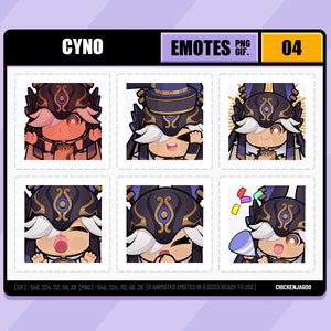 Genshin Cyno Emote-pakket 04 | Twitch-emote | Discord-emote