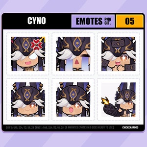 Genshin Cyno Emote pack 05 | Twitch Emote | Discord Emote