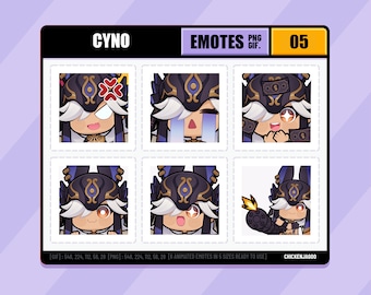 Genshin Cyno Emote pack 05 | Twitch Emote | Discord Emote