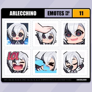 Genshin Arlecchino Emote pack 11 | Twitch Emote | Discord Emote