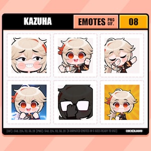 Genshin Kaedehara Kazuha Emote Pack 08 | Twitch Emote | Discord Emote