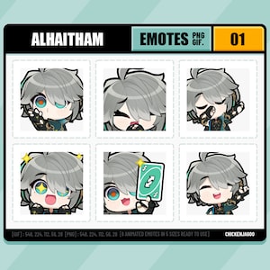 Genshin Alhaitham Emote pack 01 | Twitch Emote | Discord Emote