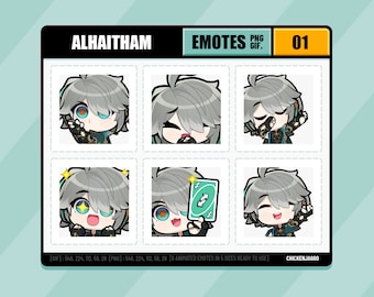 Genshin Alhaitham Emote pack 01 | Twitch Emote | Discord Emote