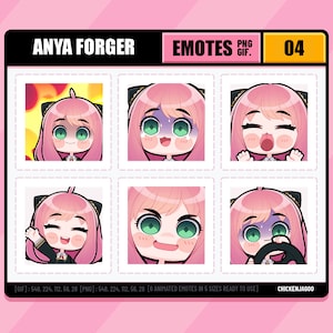 Pakiet Animowanych Emotów Anya 04 | Emot Twitch