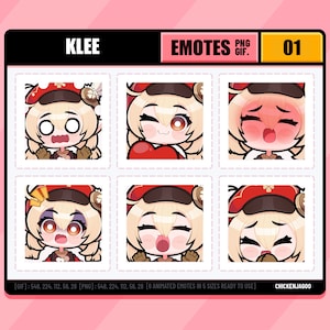 Genshin Klee Emote pack 01 | Twitch Emote | Discord Emote