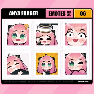 Pakiet Animowanych Emotów Anya 06 | Emot Twitch