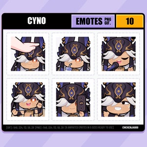 Genshin Cyno Emote-pakket 10 | Twitch-emote | Discord-emote