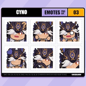 Genshin Cyno Emote pack 03 | Twitch Emote | Discord Emote