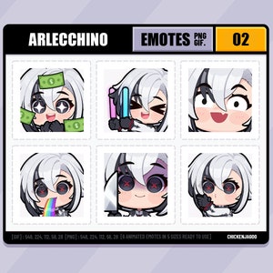 原神 アルレッキーノ エモートパック 02 | Twitch エモート | Discord エモート