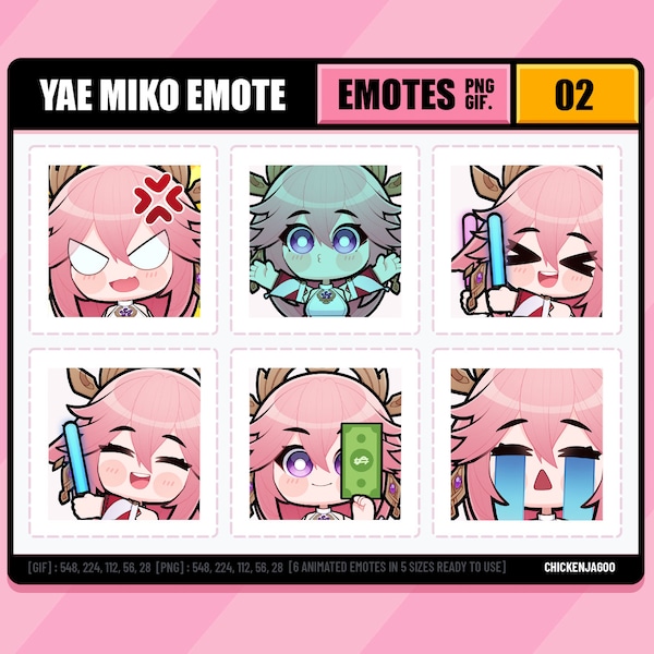 Genshin Yae Miko Emote Pack 02 | Zucken Emote | Zwietracht Emote