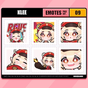 Genshin Klee Emote pack 09 | Twitch Emote | Discord Emote