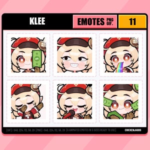 Genshin Klee Emote pack 11 | Twitch Emote | Discord Emote