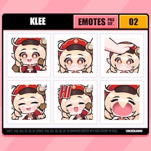 Genshin Klee Emote pack 02 | Twitch Emote | Discord Emote