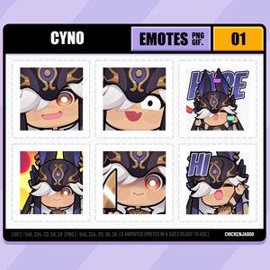 Genshin Cyno Emote pack 01 | Twitch Emote | Discord Emote