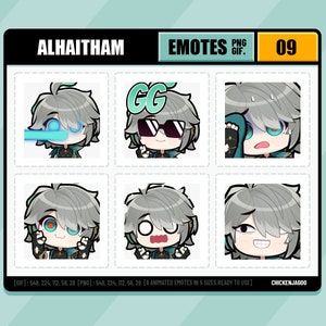 Genshin Alhaitham Emote pack 09 | Twitch Emote | Discord Emote